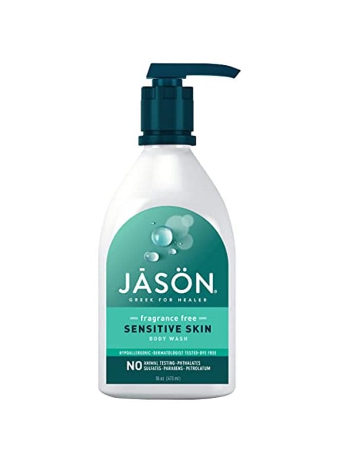 JASON Sensitive Skin Fragrance Free Body Wash For a Gentle Feeling Clean 16 Ounces