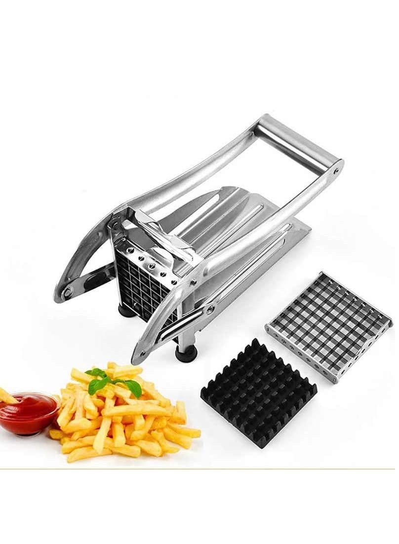 Stainless Steel French Fries Cutter Potato Vegetable Cutter with 2 Blade Sizes Cutter Option for Air Fryer Food Kitchen Tools