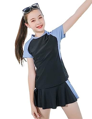 KORADI Girls Swimsuits Rash Guard Swim Sets Kids TwoPiece Bathing Suits Teen Swimwear Beach Shorts Sun Protection Swim Shirts 814 Years