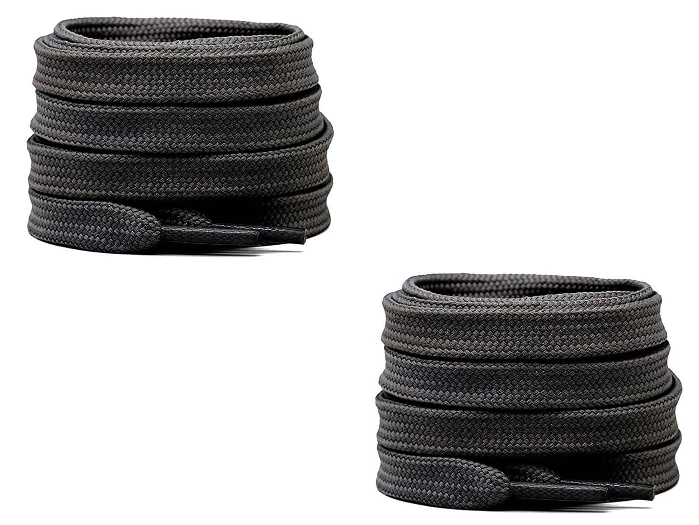 SHOESHINE Sport Shoelaces Flat Hollow Design casual shoe laces, Dark Grey Color - SneakerShoe Lace