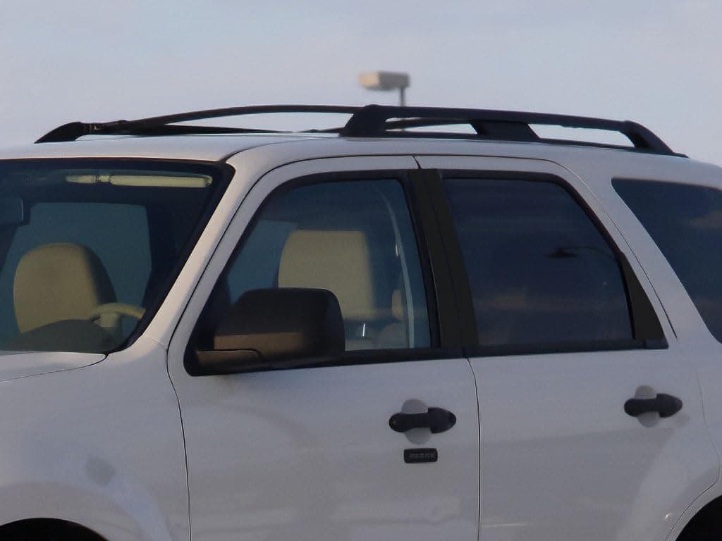 Rvinyl Pillar Post Pre Cut Window Trim Kits in Gloss Black Compatible with Ford Escape 20082012 Adhesive Backs
