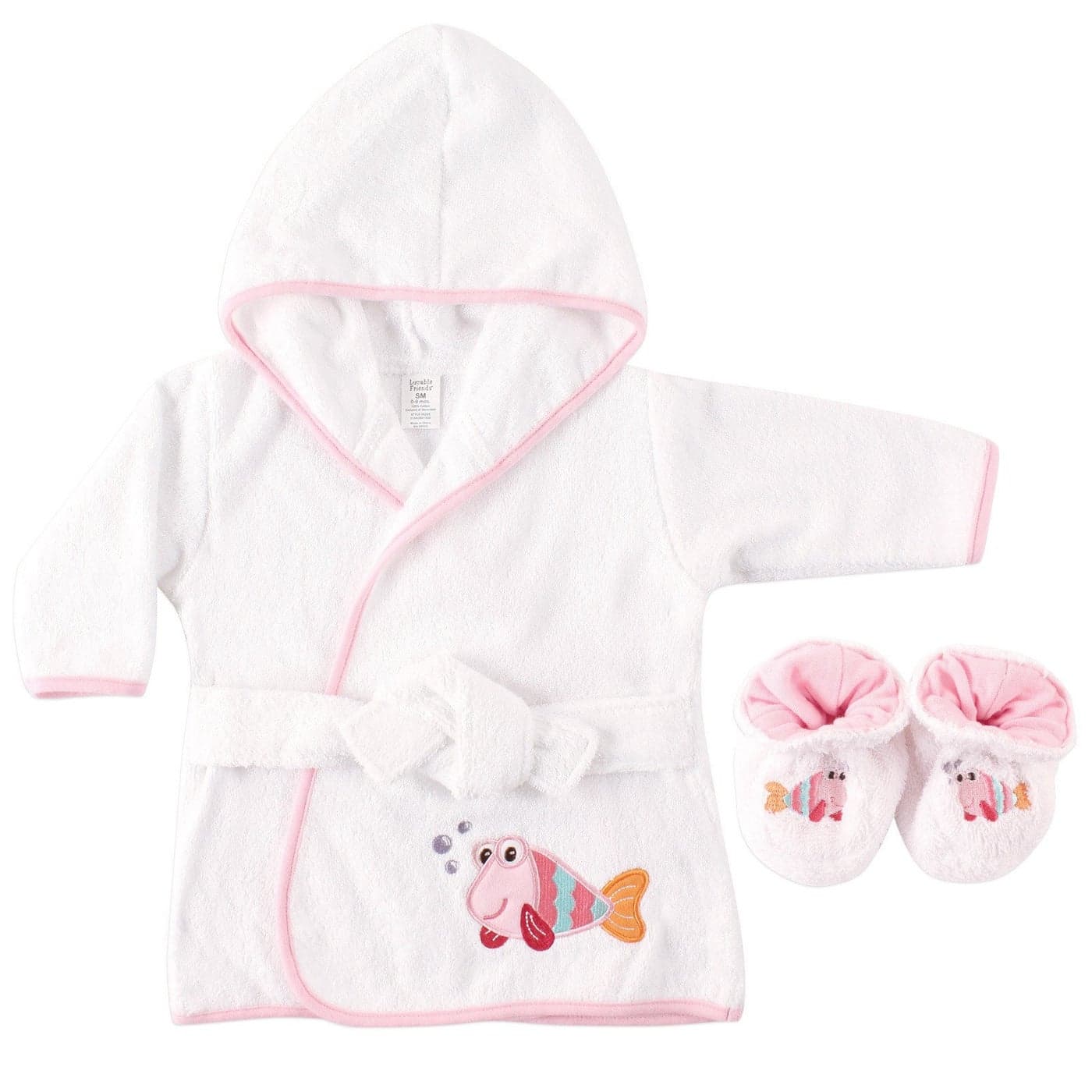 Luvable Friends Unisex Baby Cotton Terry Bathrobe Fish One Size
