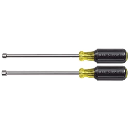 Klein Tools 646M Tool Set Made in USA Magnetic Nut Drivers Sizes 14 and 516Inch 6Inch Shafts 2Piece