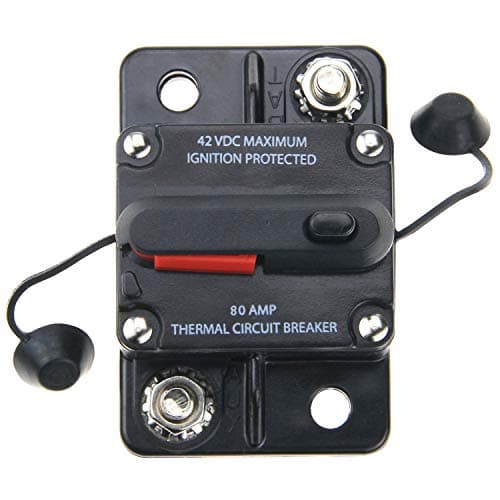 ZOOKOTO 12V- 42V DC Waterproof Circuit Breaker 80Amp for Car Automotive Marine Boat Audio Fuse Holder with Manual Reset