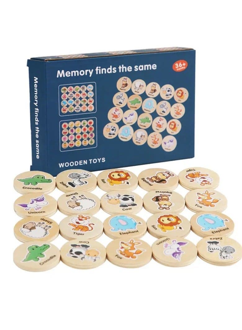 Wooden Memory Matching Game – Fun & Educational Brain Training Toy for Kids, Available in Animal Forest & Marine Life Themes, Enhances Concentration, Thinking, and Early Childhood Learning, Ideal Gift for Preschoolers & Toddlers
