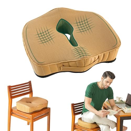 The White Willow Coccyx Cushion for Tailbone Pain-Coccyx Sitting Pillow for Piles- Memory Foam Seat Cushion for Car, Office Chair-Coccyx Pillow for Sciatica & Hip Pain-Medium Firm-Above 60KG-Mango