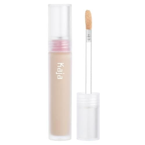 KAJA Liquid Concealer Dont Settle 04 Waffles with Aqua Ceramide Hydrating Buildable Lightweight Seamless Coverage Dark Circles Cover Up Under Eye Dark Spot Corrector Makeup 021 Oz