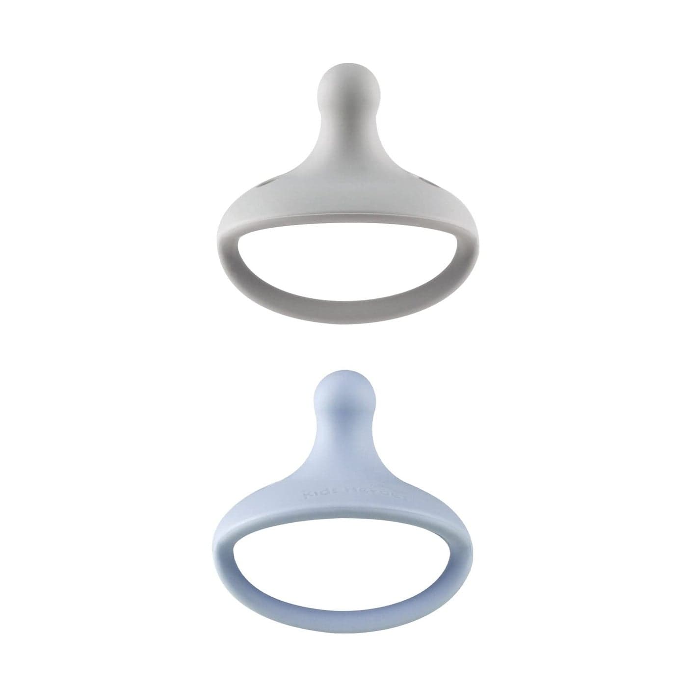 Kids Heroes OnePiece Silicone Pacifiers for Babies 336 Months BPAFree 2 Pack Blue and Grey