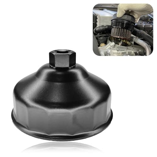 QQWD 86mm 16 Flutes Oil Filter for BMW Volvo Wrench Oil Filter Removal Tool Steel Socket Set Kit for 38 Drive Cartridge Filter Housing Caps Removal Tool to Change Oil Black
