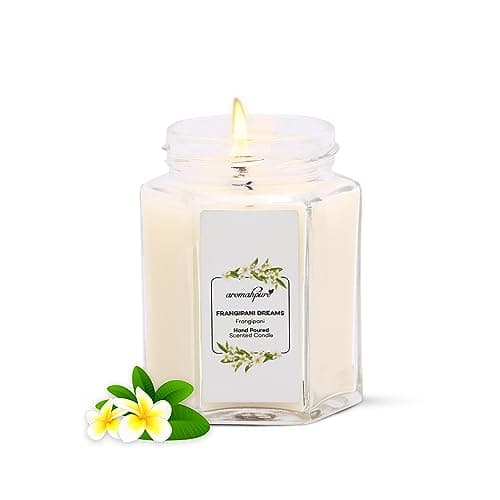 Aromahpure Scented Candle (48 hrs) (100% Soy Wax)- Handcrafted | Smoke-Free |Frangipani Dream- Frangipani Fragrance Candles for Home & Gift Sets