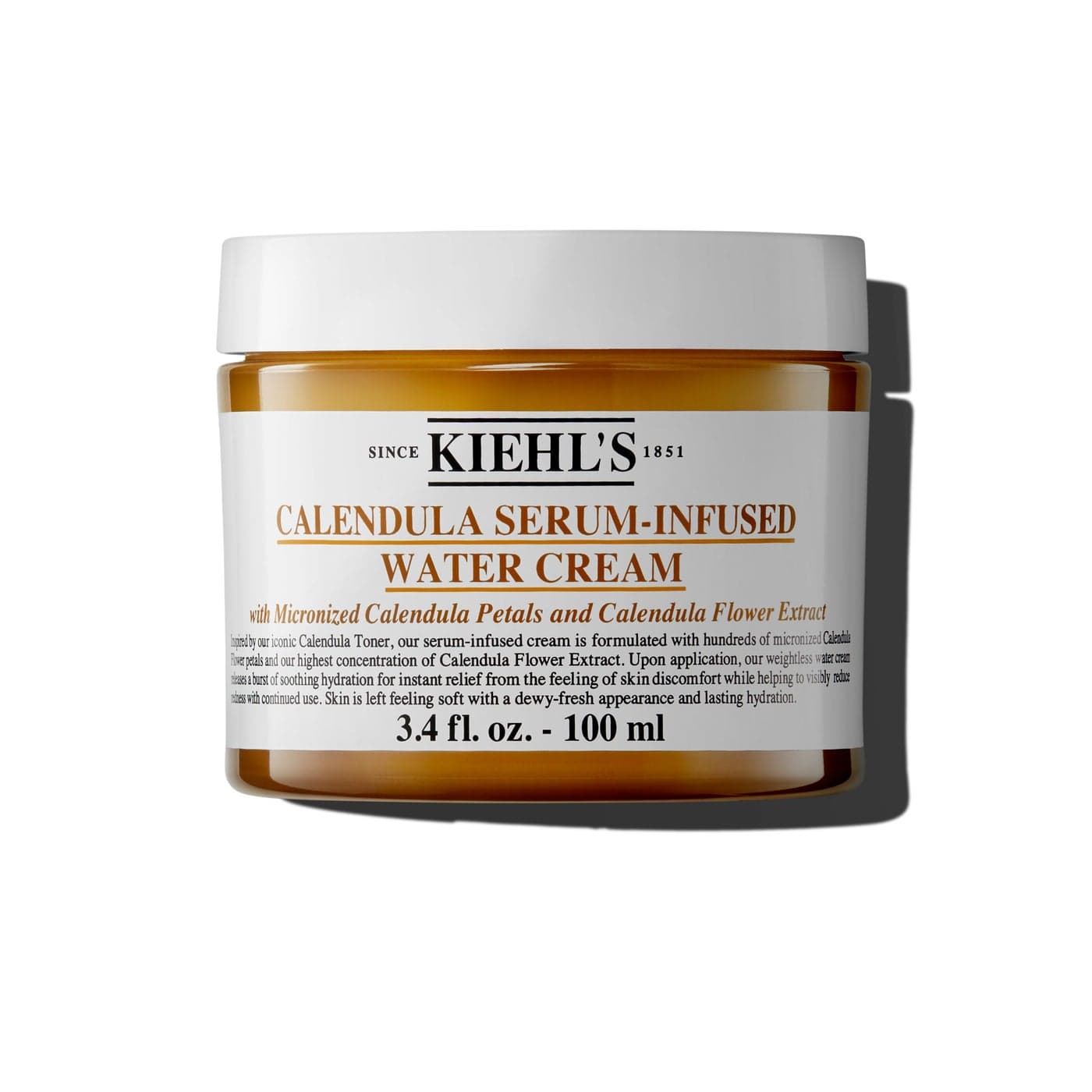 Kiehls Calendula Serum Infused Water Cream Soothing Gel Moisturizer for All Skin Types Visibly Evens Skin Tone Boosts Radiance in 1 Week 24HR Hydration Reduces Redness 34 fl oz