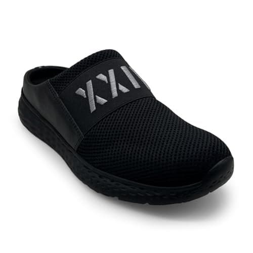 KazarMax Premium Stride Mules Black Sporty Comfort Slip-On Mule for Men -6 UK