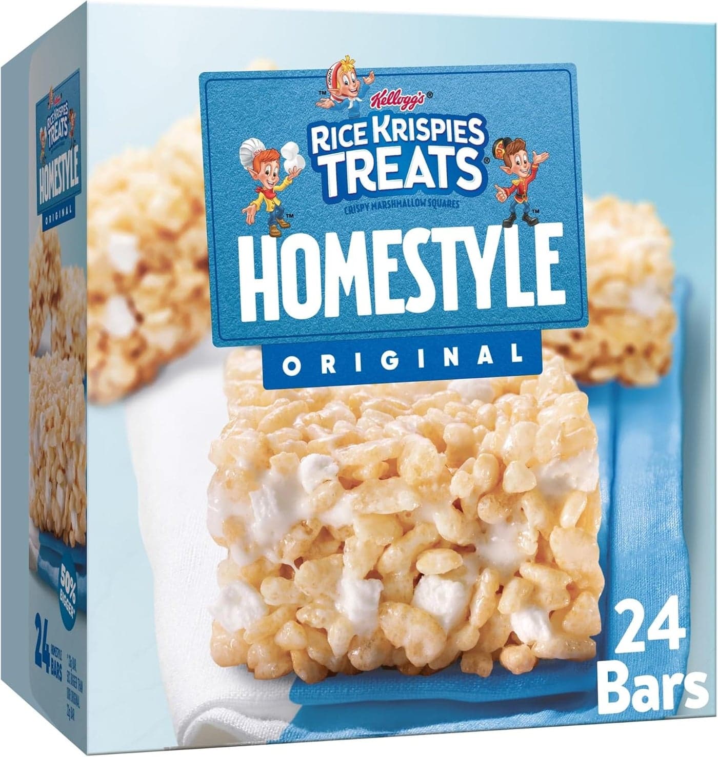 Kellogg's Rice Krispies Treats Homestyle Original Marshmallow Snack Bars - 27.9oz Box (24 Bars)