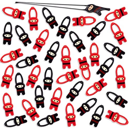 Shindel 40PCS Stretchy Flying Ninjas, Funny Elastic Slingshot Ninja Toys for Boys Girls, Party Favors for 8-12, Treasure Box Toys for Classroom Fun Goodie Bags Stuffers for Kids