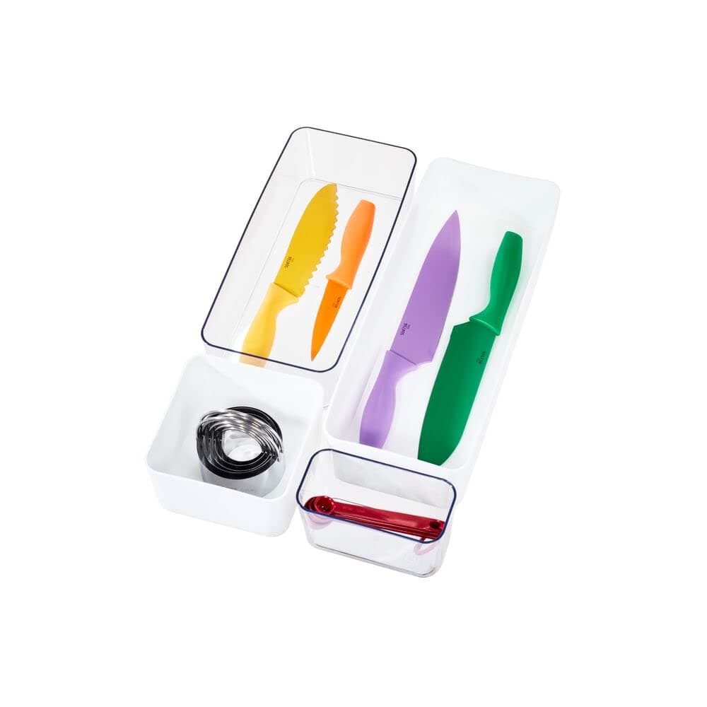 Rosanna Pansino x iDesign Recycled Plastic Drawer Organizers Set of 4 ClearMarshmallow