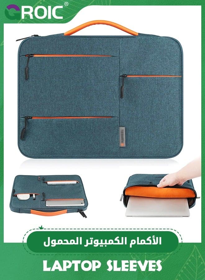 Navy Blue Laptop Sleeve Case, 15-16 inch Laptop Bag Water Resistant Durable Computer Carrying Case Compatible with MacBook Pro, MacBook Air, Notebook Computer Protective Case