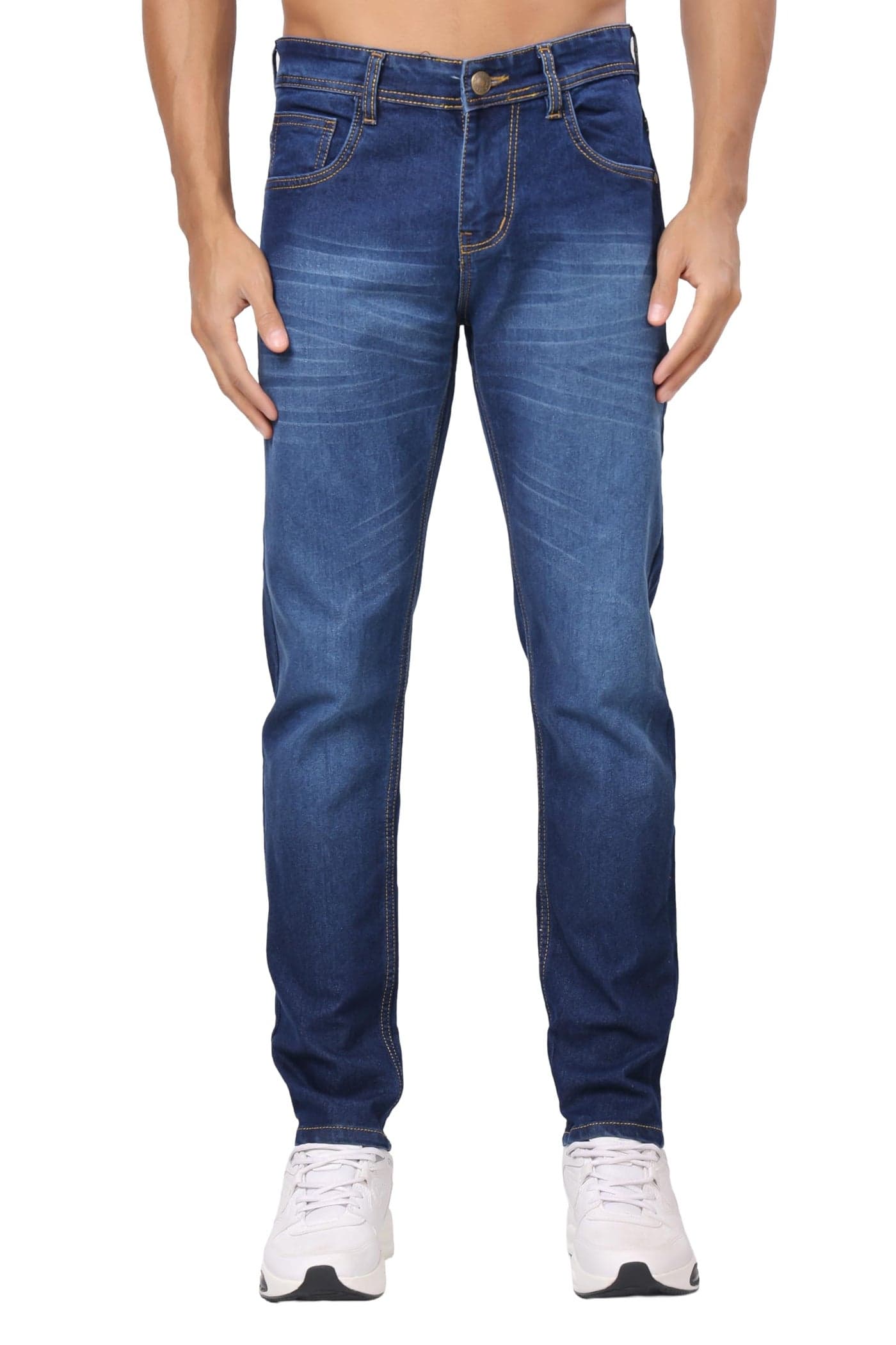 London Hills Men's Regular Fit Mid Rise Cotton Jeans for Man | Straight Fit Jeans for Man | Pant | Mens Bottom Wear | Pants | Jean's for Men | Jins Pant for Men | Denim Jeans Dark Blue