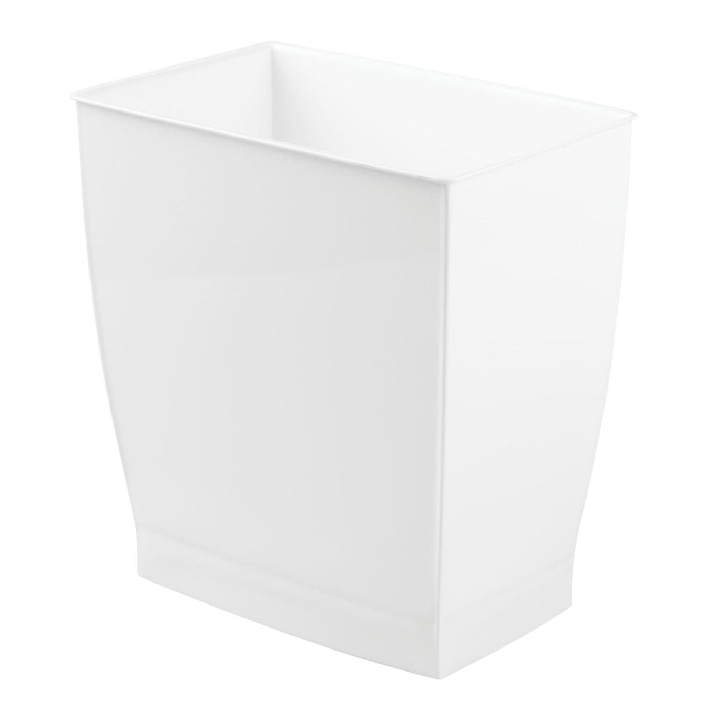 iDesignPlastic Spa Rectangular Trash Waste Basket Garbage Can for Bathroom Bedroom Home Office Dorm College 25 Gallon White