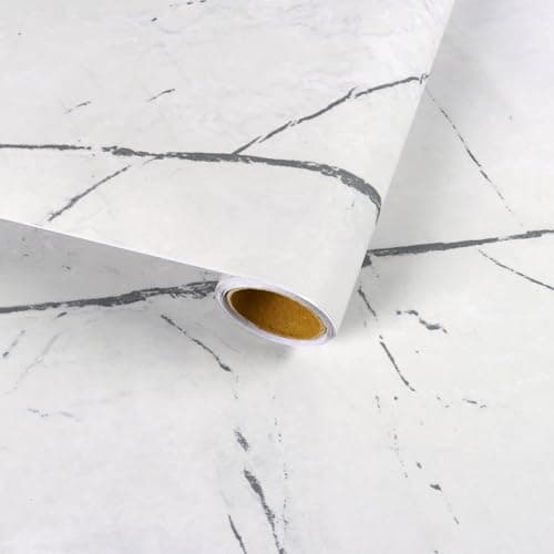 VaryFloral Matte Peel and Stick Countertops Light Grey Marble Contact Paper Thick Waterproof Marble Wallpaper for Bathroom Kitchen Table Counter Top Covers Modern Simple Marble Vinyl Wrap 118x118