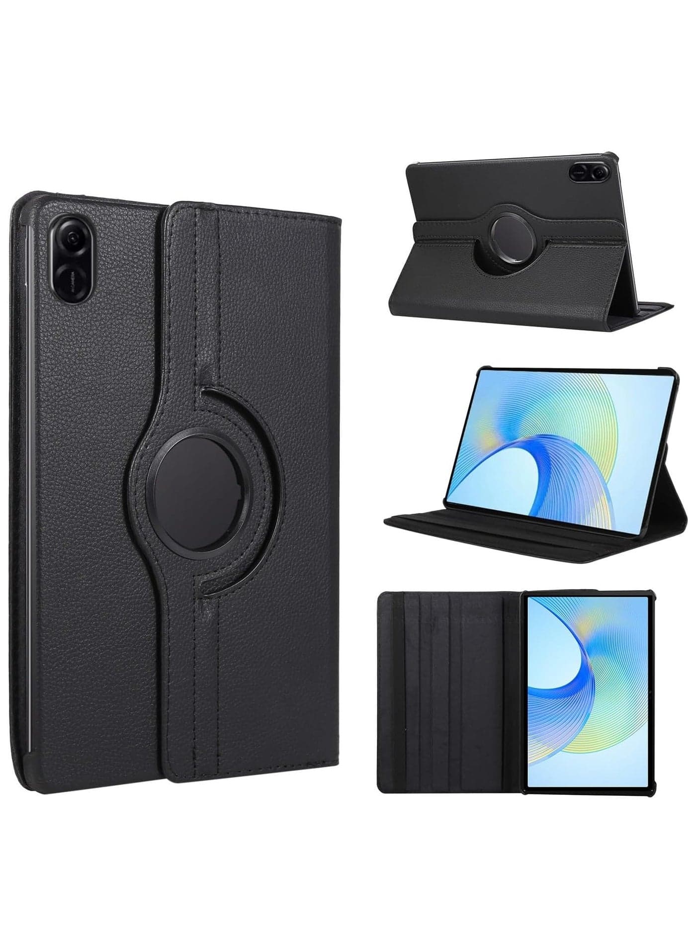 Case Compatible with Honor Pad X9/Honor Pad X8 Pro Case (11.5 2023 release) Multifunctional Leather Cover Swivel Unique Stand Anti-Fall Auto Sleep/Wake (Black)