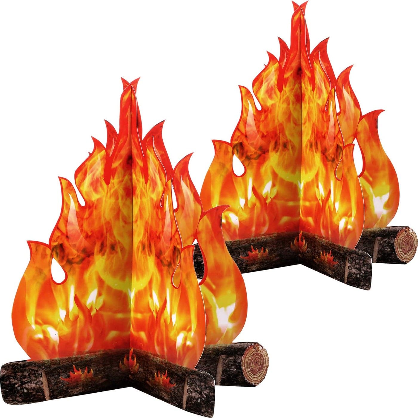 Boao 2 Set Fake Fire Fake Flame Camping Decoration 3D Cardboard Campfire Centerpiece Artificial Flames Campfire Party Decoration for Camp Bachelorette Christmas Party12 x 10 InchGold Orange