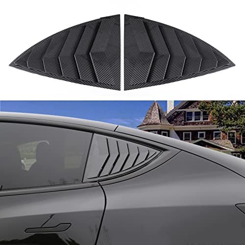 YHCDSEA for Model Y Side Window Louver Cover Sport Style for Tesla Model Y 2021 2022 2023 2024 2025 2026 Accessories (Glossy Carbon Fiber Pattern)