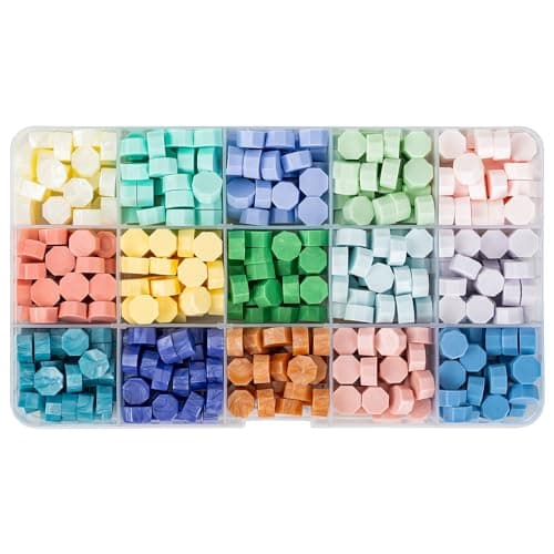 15Colors Wax Seal Beads 375PCS Sealing Wax for Stamp Letter Envelope Wedding Invitation