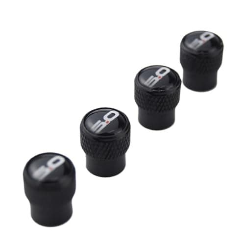 Set of 4 50 Metal Auto Tire Valve Stem Cap Cover Air Cap with Resin 50 Emblem Badge Trim for Ford Mustang GT