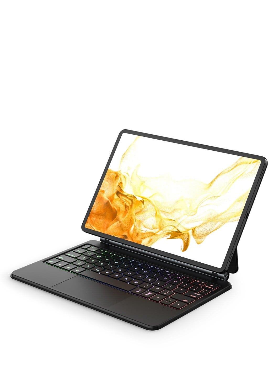 Magnetic Smart Bluetooth Keyboard Case Compatible with Samsung Galaxy Tab S7 Plus S8 Plus S7 FE S9 Plus S9 FE Plus S10 Plus 12.4 Inch Backlit RGB Keyboard with Trackpad