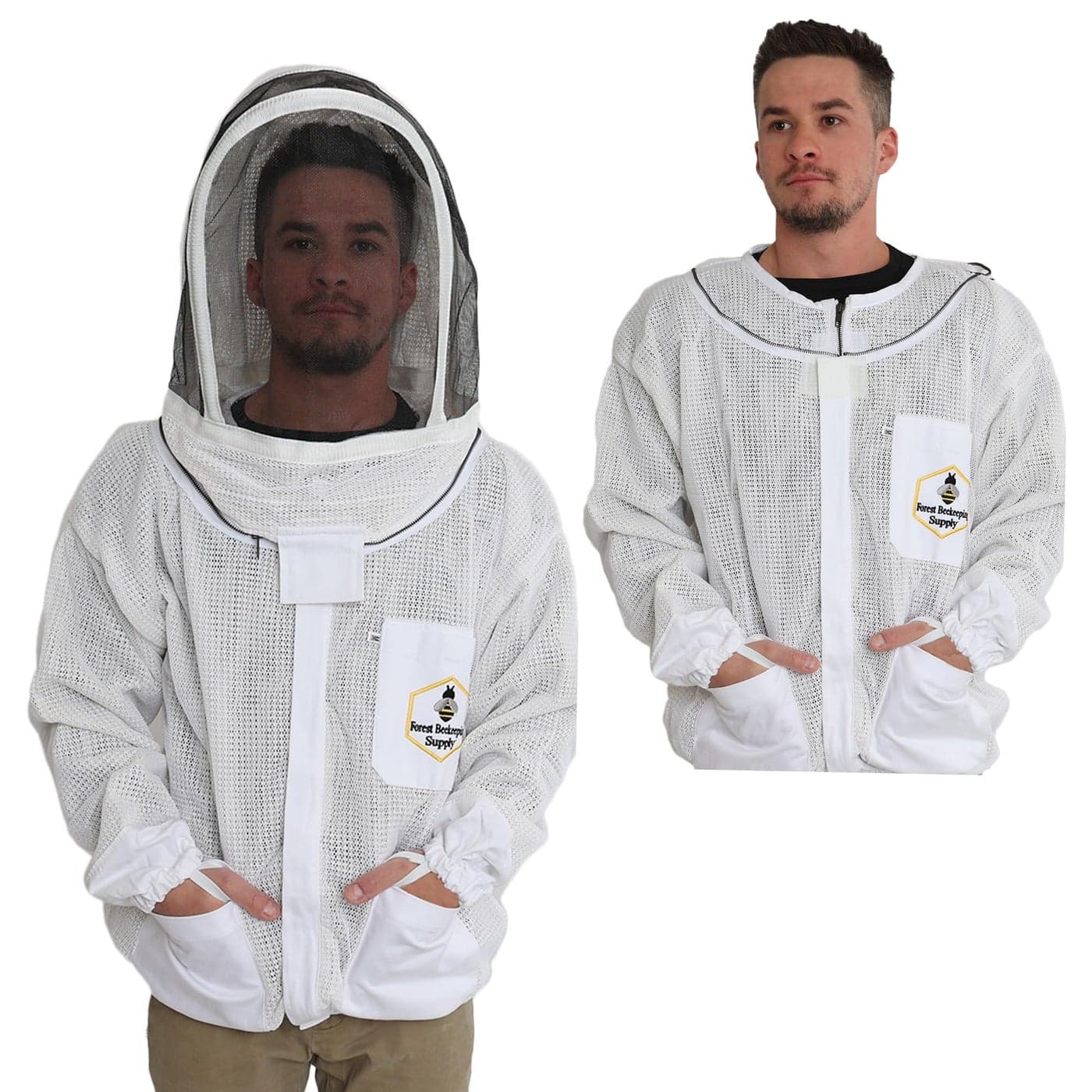 Forest Beekeeping full Ventilated Jacket with Ventilated Fencing Veil Premium Beekeeping Jacket YKK Brass Zippers Professional Commercial and Beginner Beekeeper Jacket LARGE