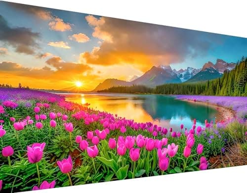 igoodom Large Diamond Painting Landscape Large Diamond Art Kits for Adults Full Drill Round Big Diamond Painting DIY Gem Art and Crafts for Home Wall Decor Gift 275 X 157inch