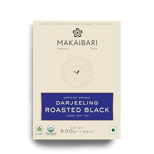 Makaibari Darjeeling Roasted Tea | 500Gm MonoCartoon | USDA Certified Organic | Black Tea | Premium Black Loose Leaves | Roasted Loose Leaf | Orignial Darjeeling Chai | 100% Pure & Original Leaf