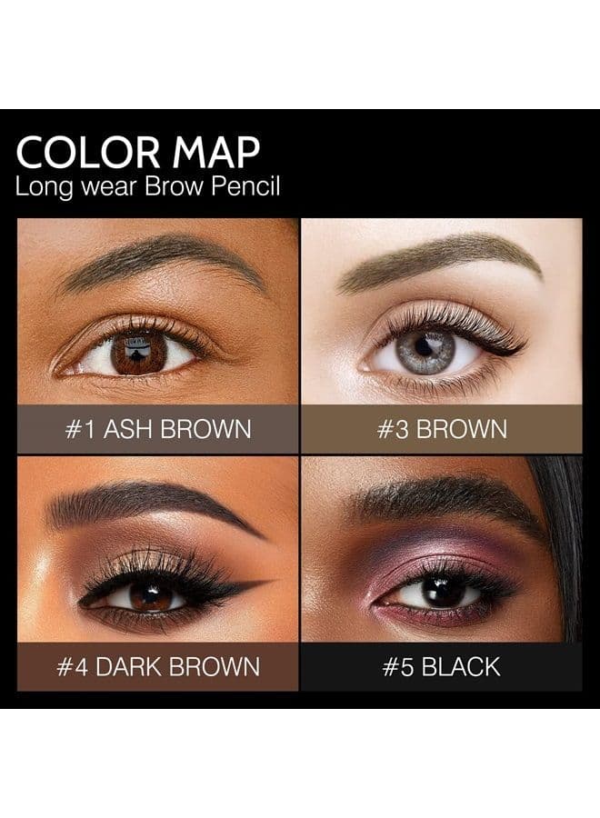 Eyebrow Pencil,Waterproof Long-Lasting Microblading Ash Brown Brow Pencil,Natural Eyebrow Makeup Ultra Slim Defining Eyebrow Pencils