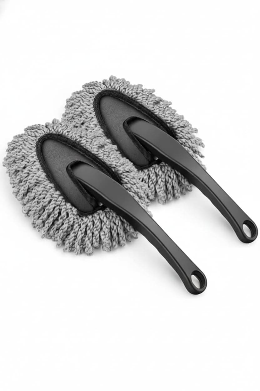 VYOOx Microfiber Car Duster 2 Piece (Same Size) | Scratch-Free Dusting Brush for Car, Bike & Home | Interior & Exterior Cleaning Duster Set