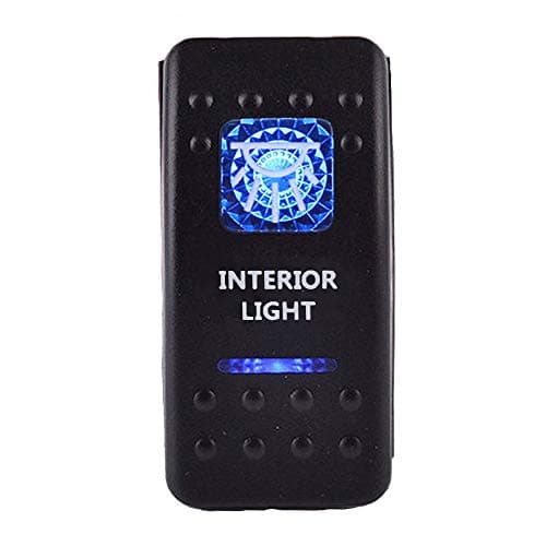 ESUPPORT Car Truck Bar 12V 20A Blue LED Interior Light Push Button Rocker Toggle Switch 5Pin