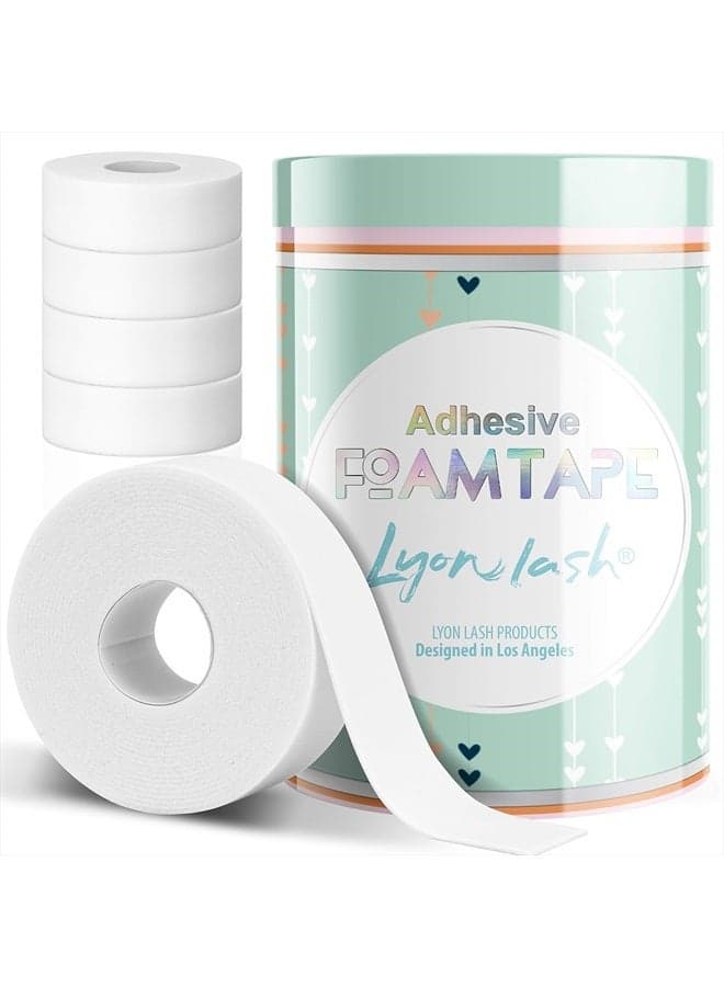 Foam Tape (4 Rolls of 1 Inch)| Medical Elastic Eyelash Tapes for Eyelash Extensions | Eyelash Extension Supplies Under Eye Pads Lint Free Patches Hypoallergenic Latex Free 5.5 Yards