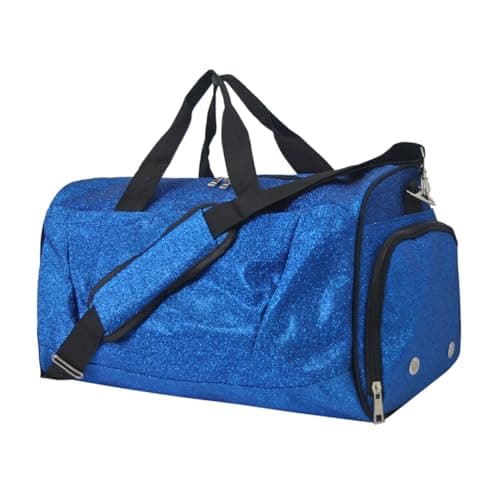 NGIL Glitter Cheers Sports Gym Duffel with Shoe Compartment and Small Carry on Travel Tote Bags for Women Gym bag Overnight bags for Women Cheer Bag GlitterRoyal