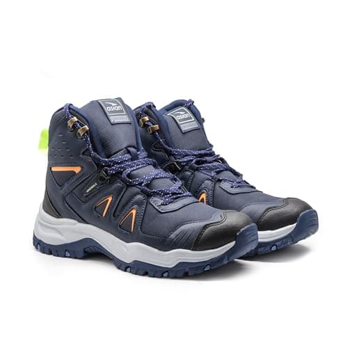 ASIAN EVEREST-24 Light Weight Anti Skid Boot Shoes for Men for Comfortable Hiking Trekking Shoes Men and Boys with Phylon Sole Navy Orange,UK 8
