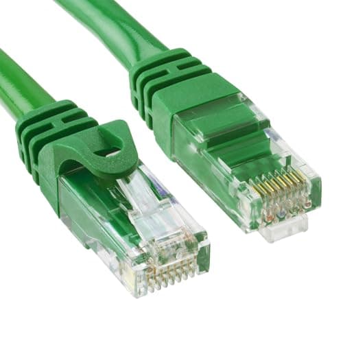 Cmple - RJ45 Cat-6 Ethernet Patch Internet Cable, High Speed Cat6 Network Cable 10 Gigabit, Cat 6 Ethernet LAN Cord with Gold Plated RJ45 Connectors - 50 Feet Green
