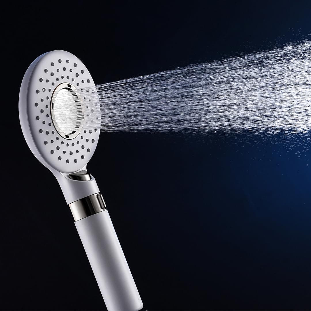 MILA Blanc Hand Shower MBHC0204WT Matt White Hand Shower Multi Function 3 Function Filter Shower RainCenter WaterSlow Stop Water 120 260mm Hose 15 metres