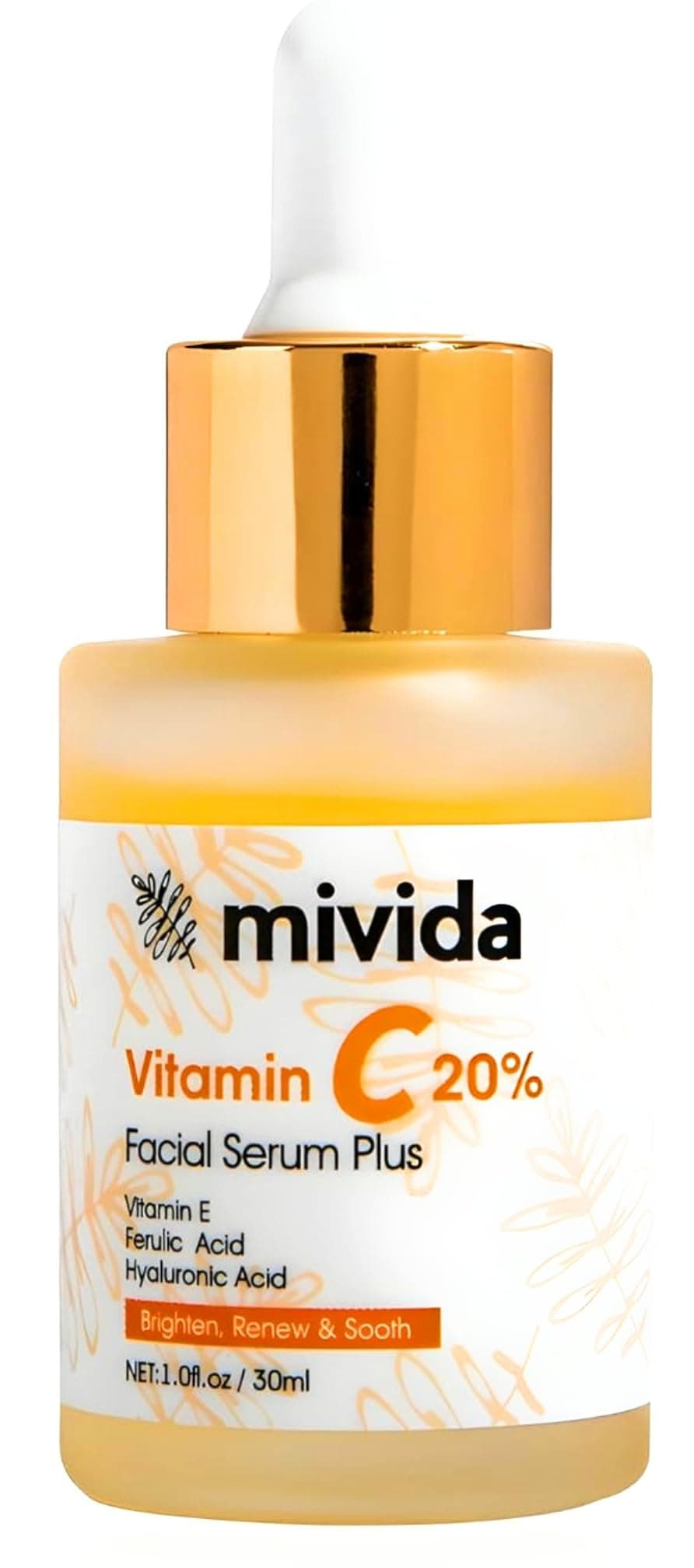 mivida 20 Vitamin C Serum for Face AntiAging Brightening Serum WHyaluronic Ferulic Acid Vit E Reduces Wrinkles Fine Lines Dark Spots Hyperpigmentation Maximum Strength Formula 1floz