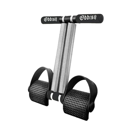 ODDISH Way to Fitness Double Spring Tummy Trimmer Heavy Duty Dual Spring with Foot Pedal Abdominal Exerciser Black Standard Size