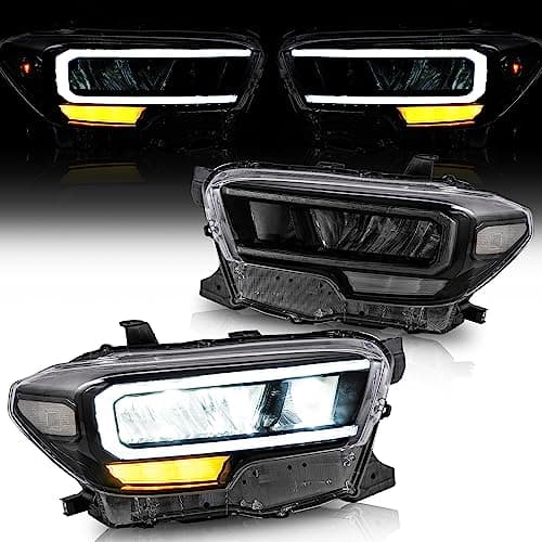 VLAND LED Headlights Compatible with Tacoma 3rd Gen N300 Pickup Truck 20162023 wLED DRL wReflective Bowl Clear Reflector Front Lamp Set No Need Extra Bulbs