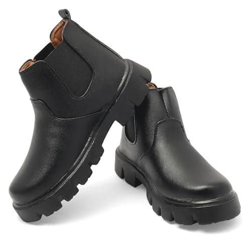 Kids Boys Fashion Casual Black Boots Shoes Age - 12 Years