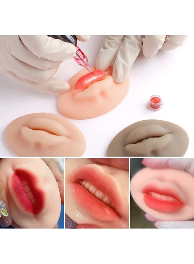 3D Practice Silicone Lips Skin Permanent Makeup Practice Lips for Tattooing Artists and Beginners TA536-KIT