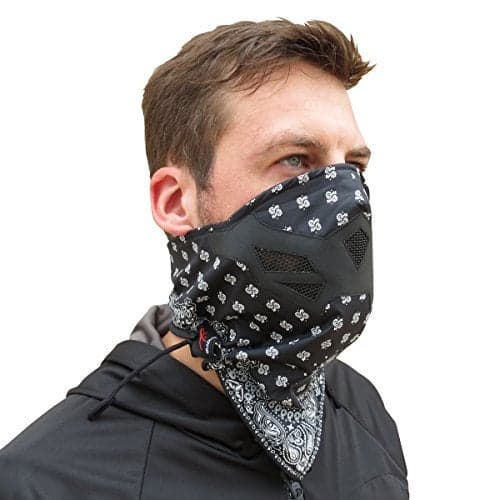 Grace Folly Half Face Mask for Cold Winter Weather. Use this Half Balaclava for Snowboarding, Ski, Motorcycle. (Many Colors)(Bandana- BW)
