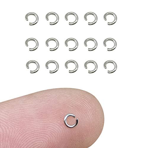 2000 pcs Very Small 0.5x3mm Stainless Steel Split Rings Open Jump Ring Connector Rings for Jewelry Making Necklaces Bracelet Earrings Keychain DIY Craft (11673)