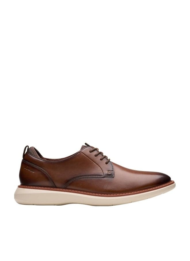 Clarks Men's Brantin Plain Oxford, Dark Tan Leather, 11 M US