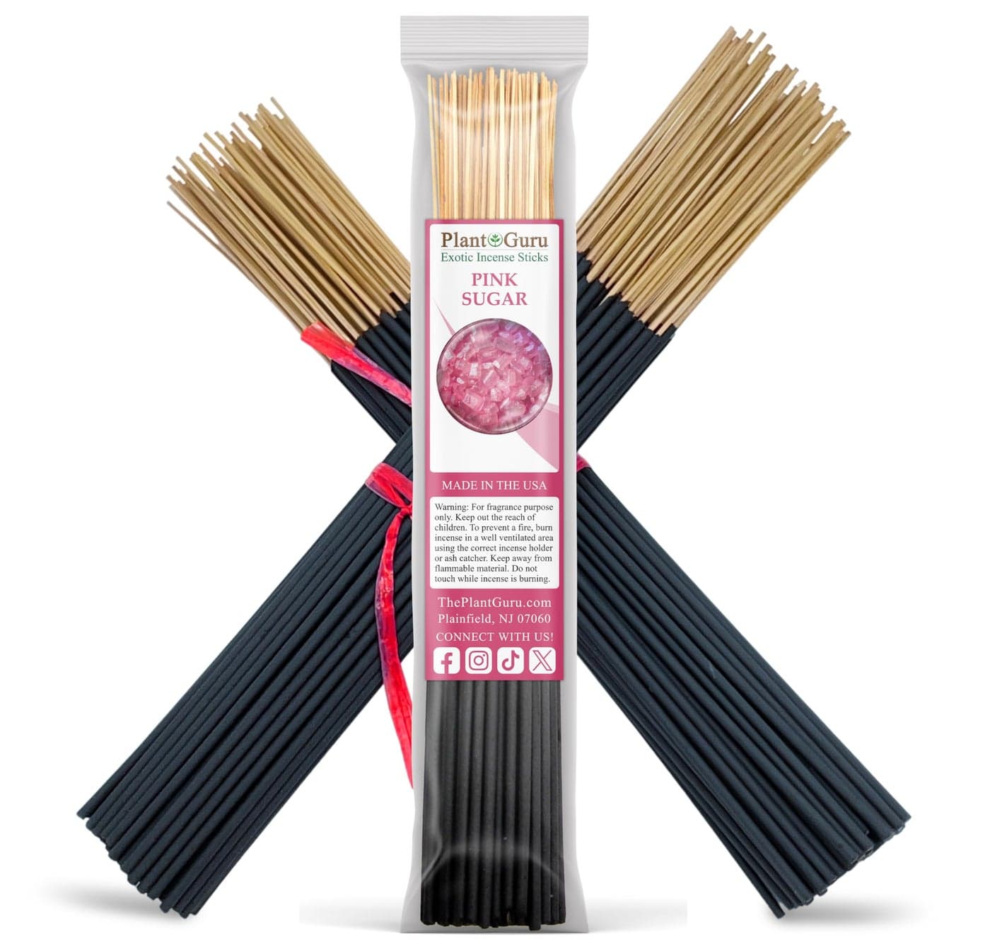 Pink Sugar Incense Sticks 11 1 Bundle 85 to 100 Sticks Smooth and Clean Long Burn Time 45 to 60 Minutes