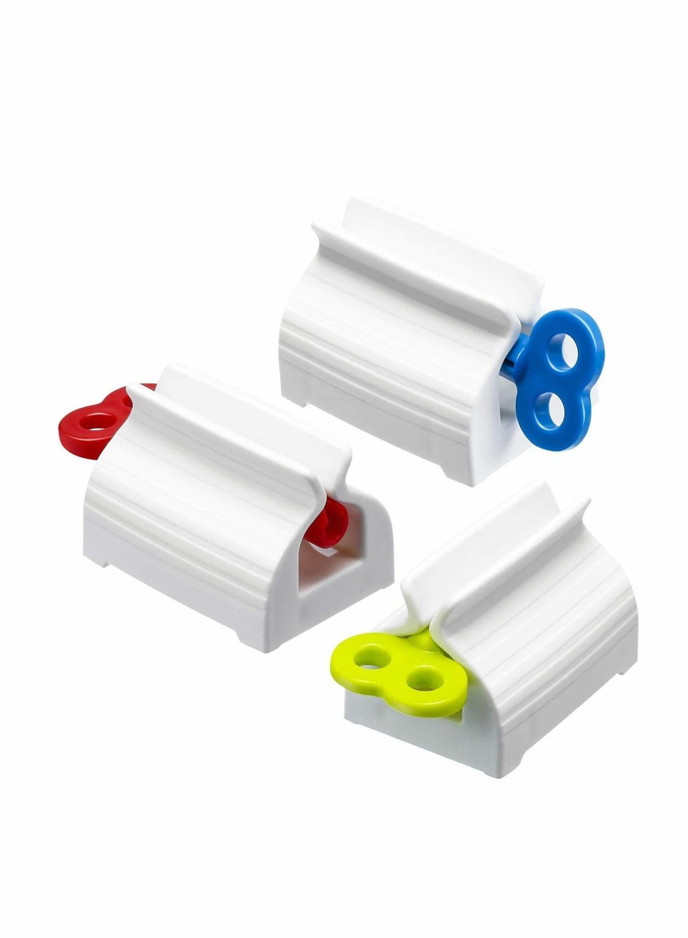 Three Piece Rolling Tube Toothpaste Squeezer Holder Stand Rotating Dispenser for Bathroom